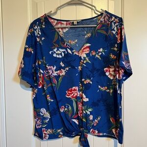 Lucky Brand Blue Floral Women's Blouse